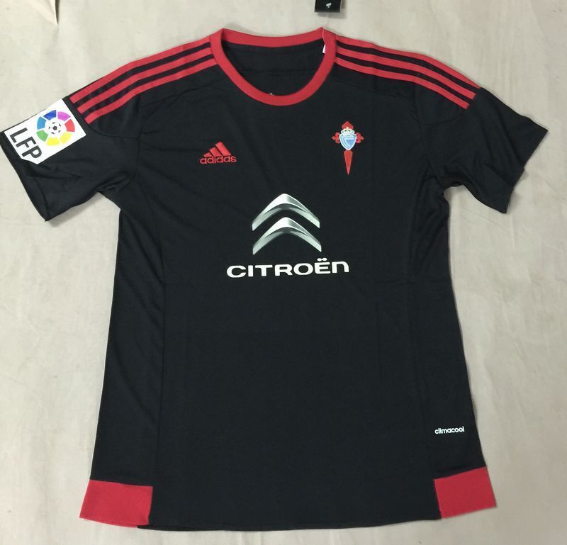Celta De Vigo 2015-16 Away Soccer Jersey Black